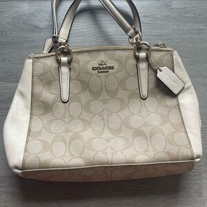 Coach Beige Signature Satchel